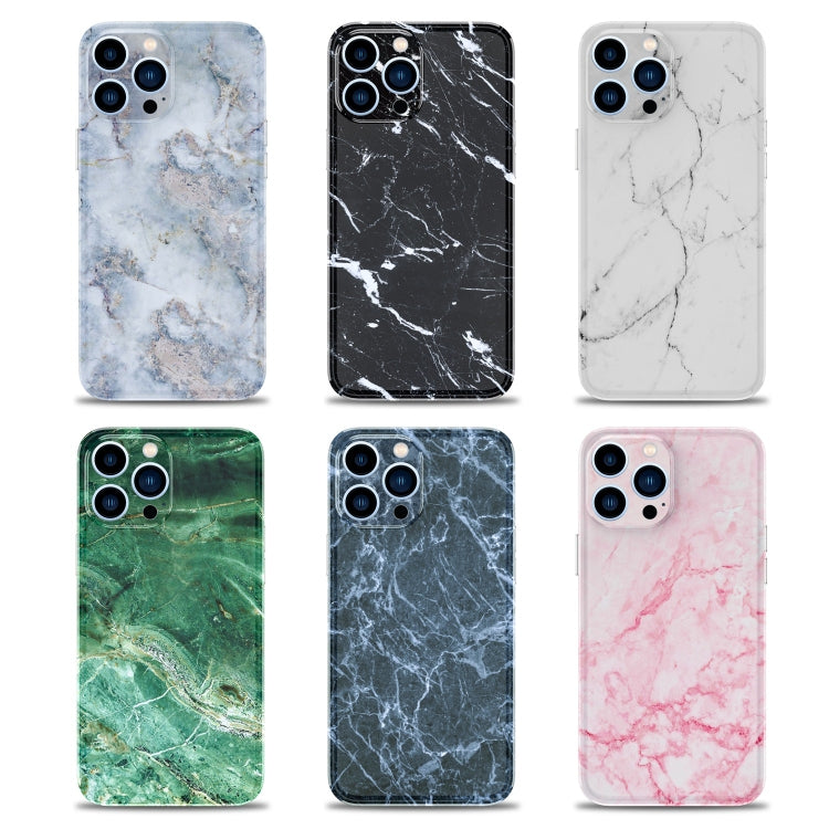 For iPhone 13 Pro Max Glossy Marble Stripe Straight Edge Case