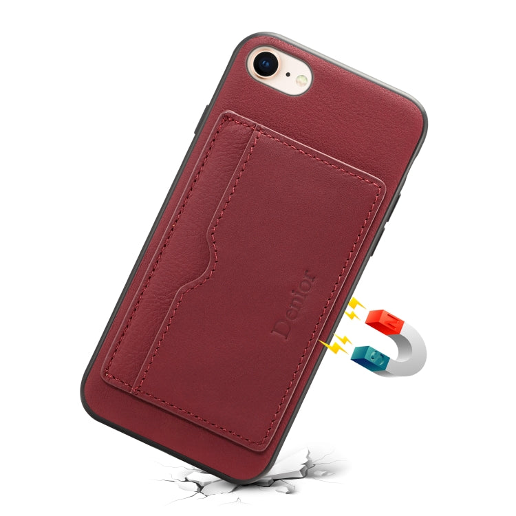 For iPhone 7 / 8 Denior V3 Luxury Car Cowhide Leather Protective Case with Holder & Card Slot