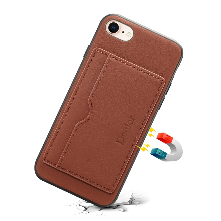 For iPhone 7 / 8 Denior V3 Luxury Car Cowhide Leather Protective Case with Holder & Card Slot