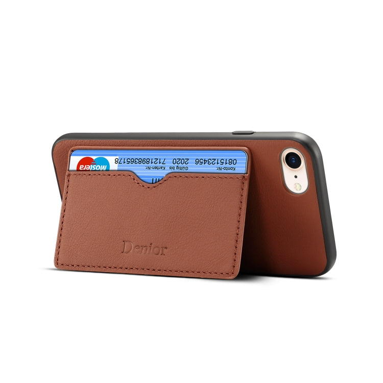 For iPhone 7 / 8 Denior V3 Luxury Car Cowhide Leather Protective Case with Holder & Card Slot