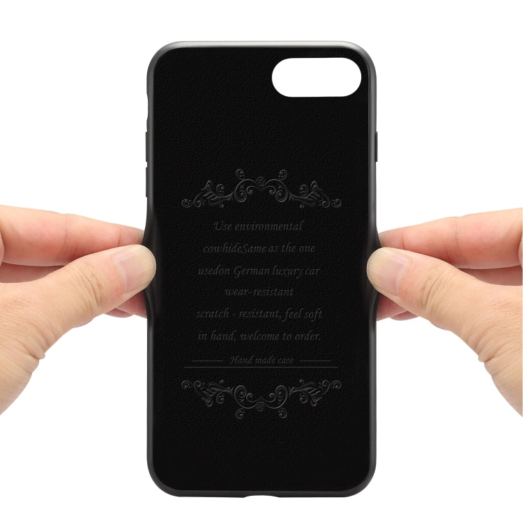 For iPhone 7 Plus / 8 Plus Denior V3 Luxury Car Cowhide Leather Protective Case with Holder & Card Slot