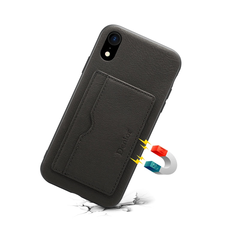 For iPhone XS Max Denior V3 Luxury Car Cowhide Leather Protective Case with Holder & Card Slot