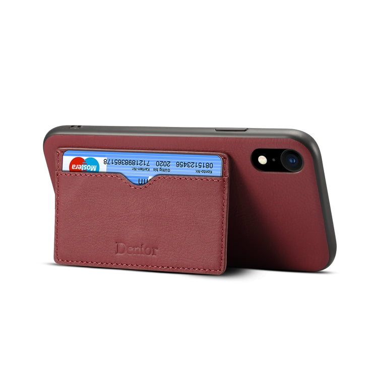 For iPhone XS Max Denior V3 Luxury Car Cowhide Leather Protective Case with Holder & Card Slot