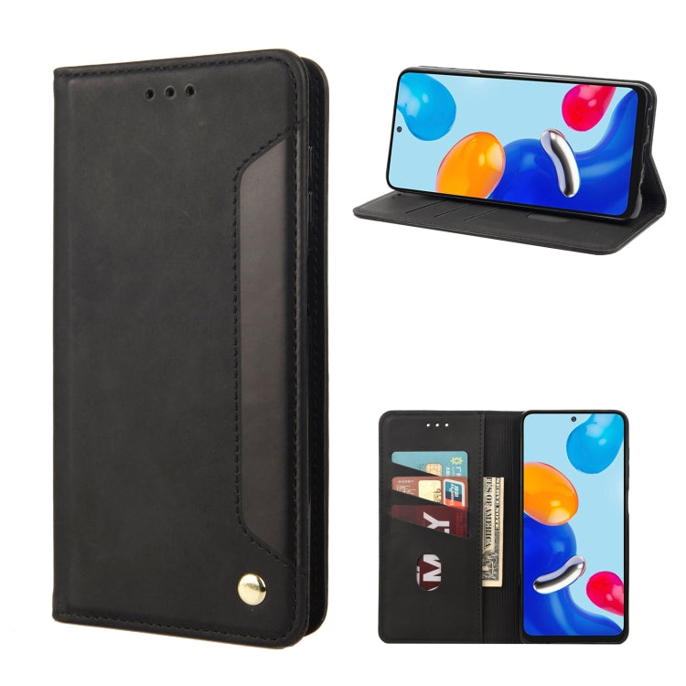 For Xiaomi Redmi Note 11 4G / Note 11S Skin Feel Magnetic Splicing Leather Phone Case