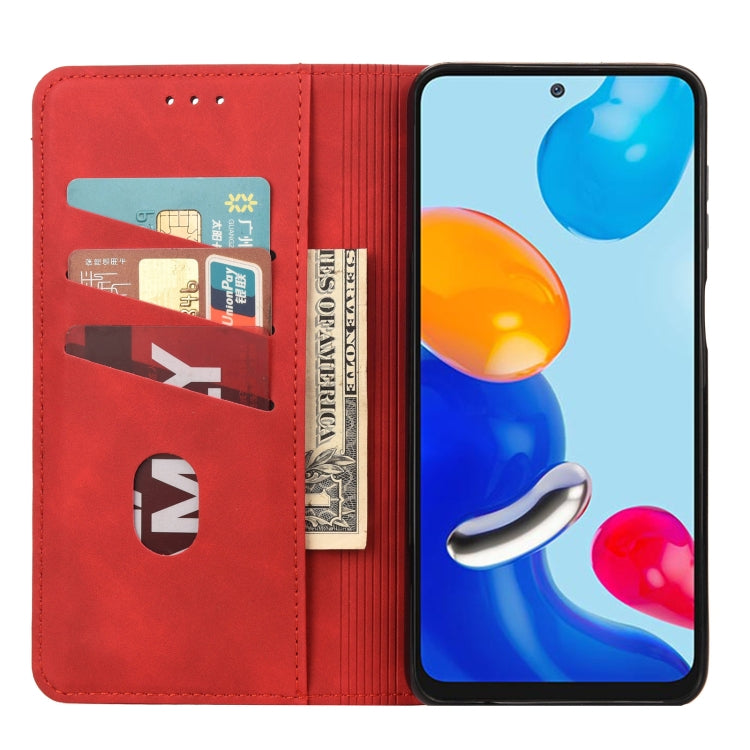 For Xiaomi Redmi Note 11 4G / Note 11S Skin Feel Magnetic Splicing Leather Phone Case