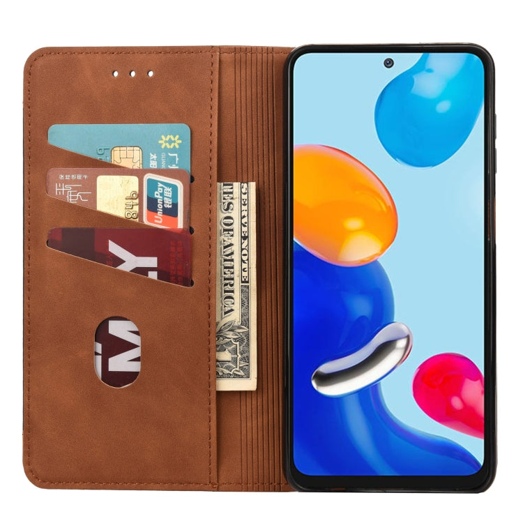 For Xiaomi Redmi Note 11 4G / Note 11S Skin Feel Magnetic Splicing Leather Phone Case