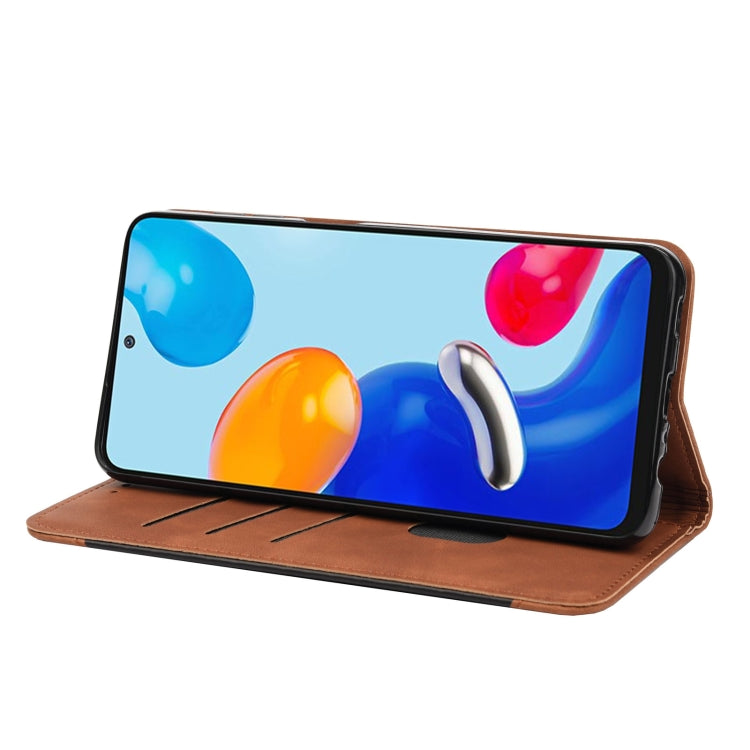 For Xiaomi Redmi Note 11 4G / Note 11S Skin Feel Magnetic Splicing Leather Phone Case