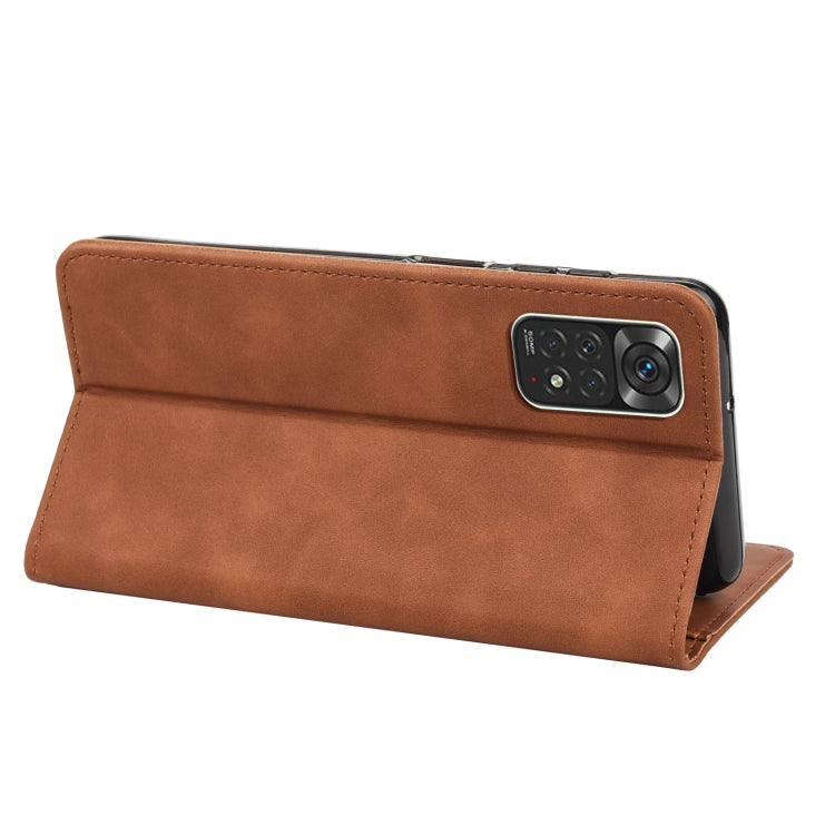 For Xiaomi Redmi Note 11 4G / Note 11S Skin Feel Magnetic Splicing Leather Phone Case