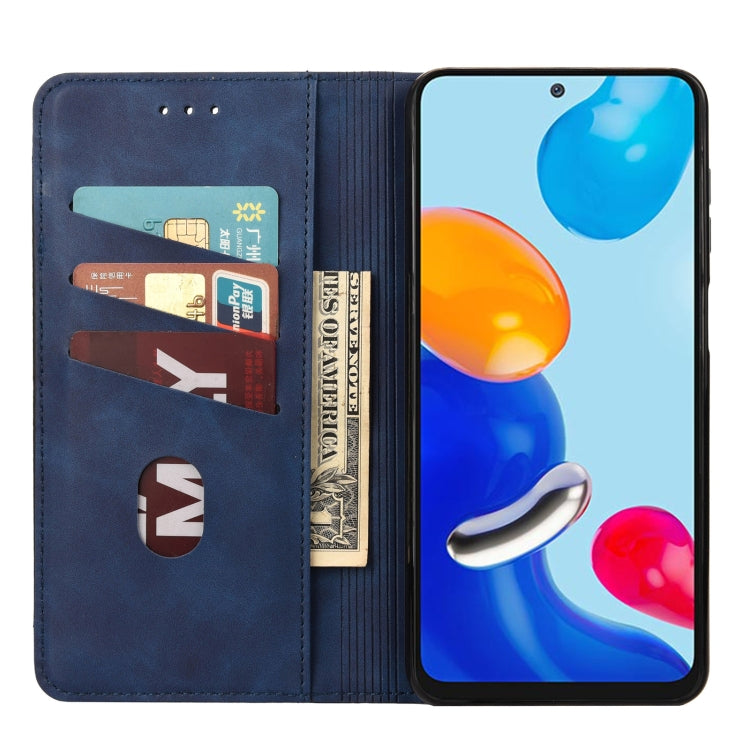 For Xiaomi Redmi Note 11 4G / Note 11S Skin Feel Magnetic Splicing Leather Phone Case