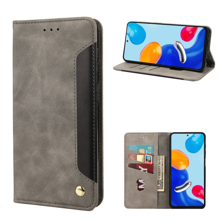 For Xiaomi Redmi Note 11 4G / Note 11S Skin Feel Magnetic Splicing Leather Phone Case