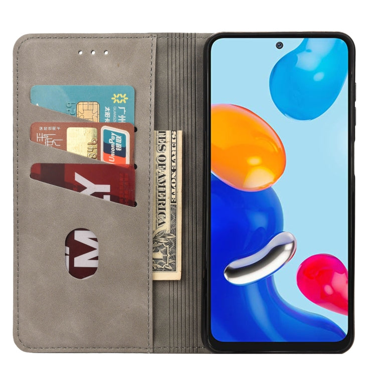 For Xiaomi Redmi Note 11 4G / Note 11S Skin Feel Magnetic Splicing Leather Phone Case