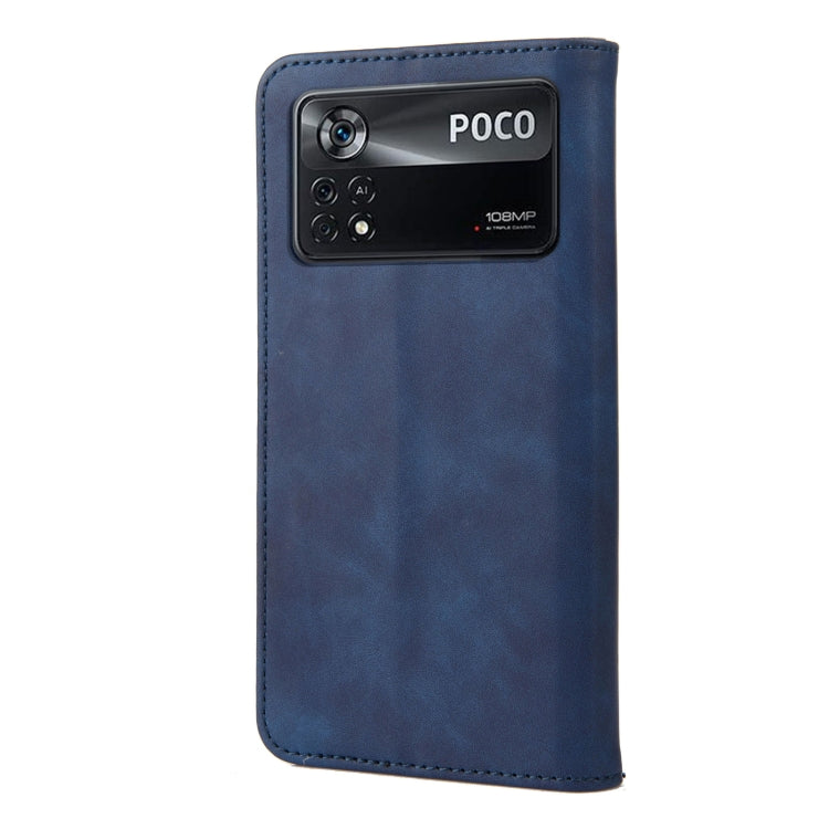 For Xiaomi Poco X4 Pro 5G Skin Feel Magnetic Splicing Leather Phone Case