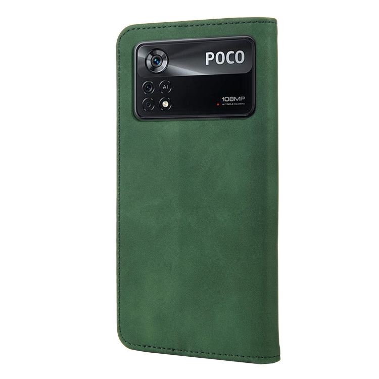 For Xiaomi Poco X4 Pro 5G Skin Feel Magnetic Splicing Leather Phone Case