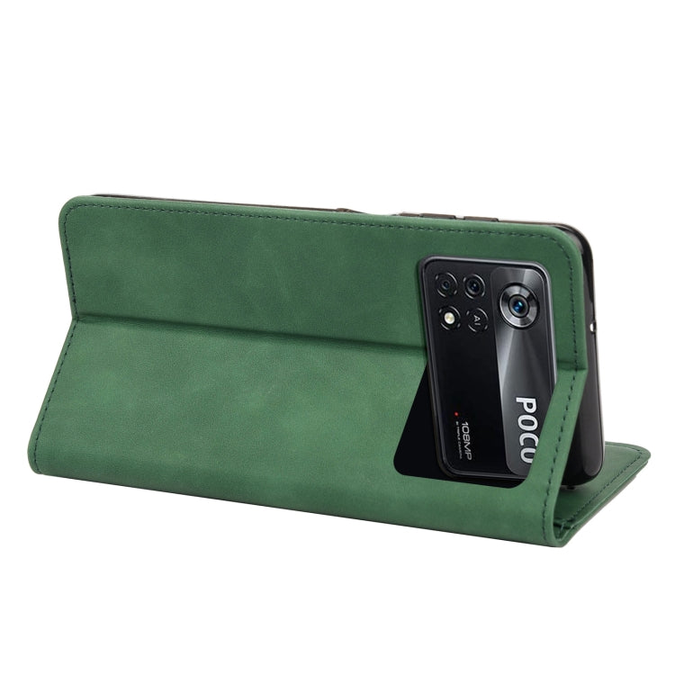 For Xiaomi Poco X4 Pro 5G Skin Feel Magnetic Splicing Leather Phone Case