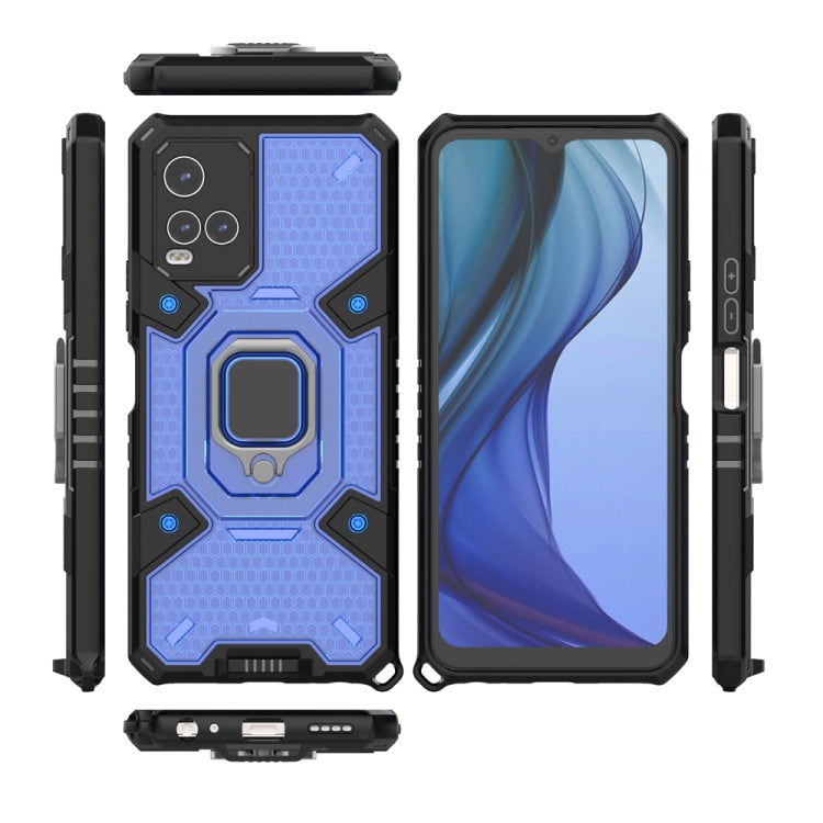 For vivo Y21 Space PC+TPU Shockproof Phone Case with Ring Holder