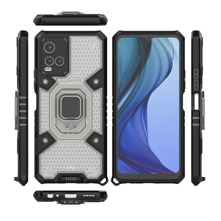 For vivo Y21 Space PC+TPU Shockproof Phone Case with Ring Holder