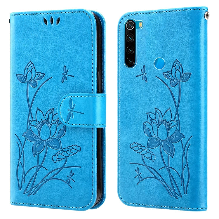 For Xiaomi Redmi Note 8 2021 Lotus Embossed Leather Phone Case