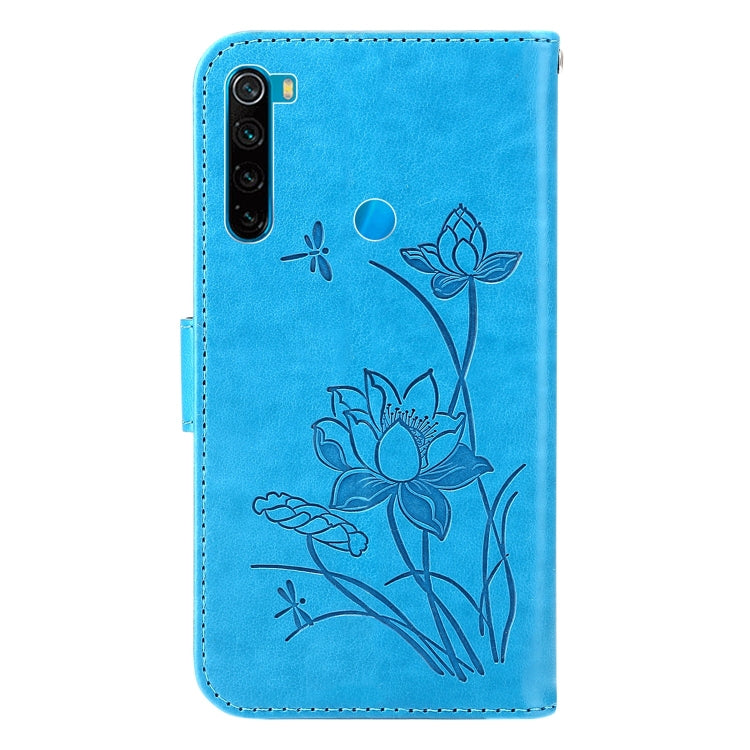 For Xiaomi Redmi Note 8 2021 Lotus Embossed Leather Phone Case