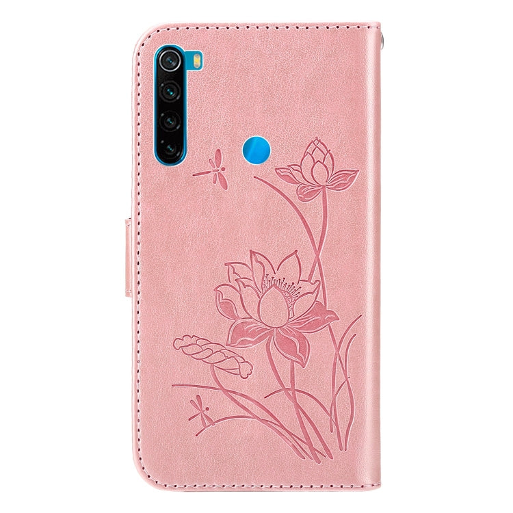 For Xiaomi Redmi Note 8 2021 Lotus Embossed Leather Phone Case
