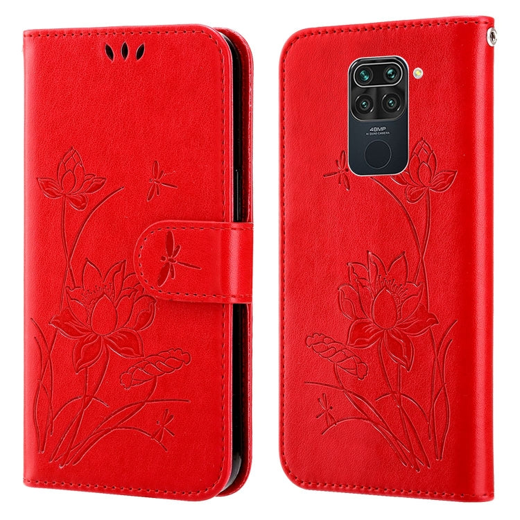 For Xiaomi Redmi Note 9 / 10X 4G Lotus Embossed Leather Phone Case