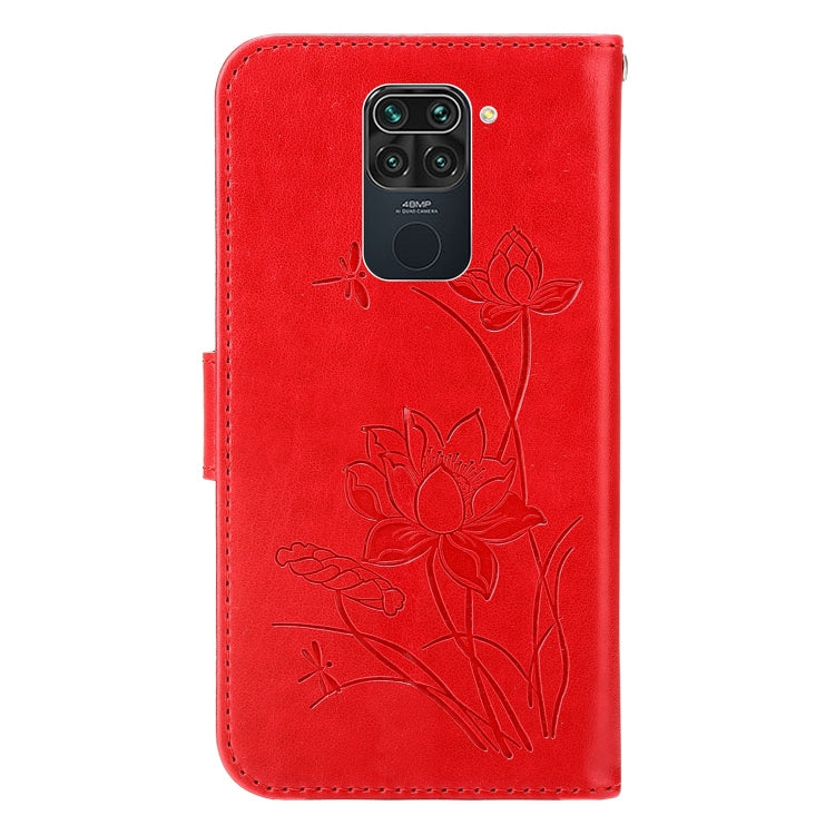 For Xiaomi Redmi Note 9 / 10X 4G Lotus Embossed Leather Phone Case