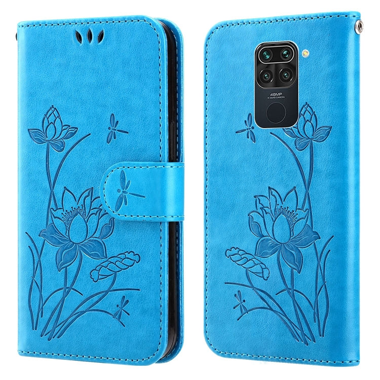 For Xiaomi Redmi Note 9 / 10X 4G Lotus Embossed Leather Phone Case