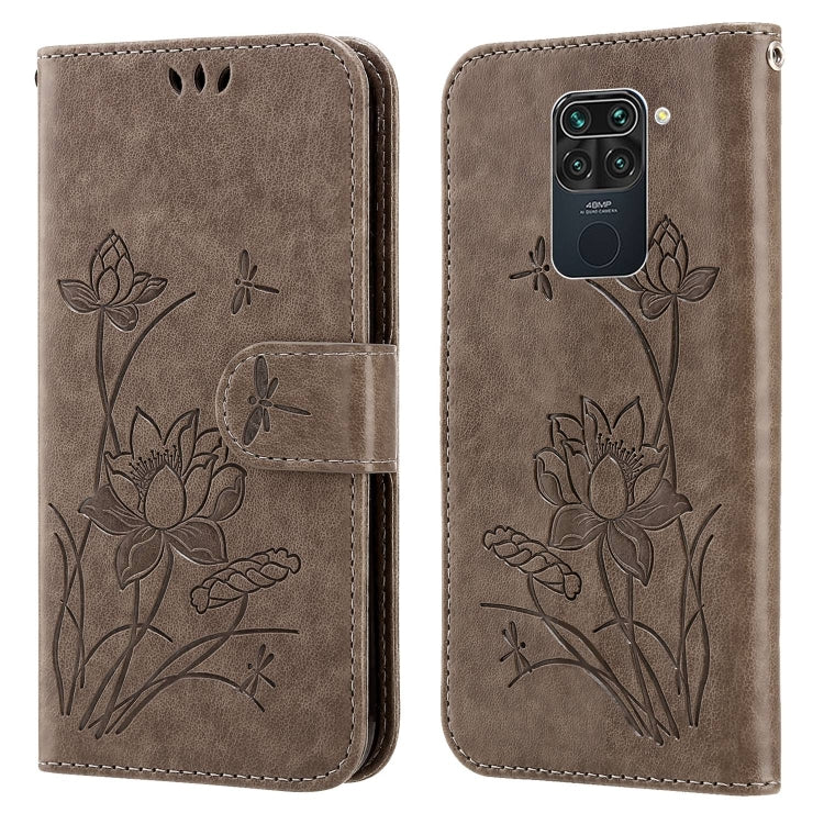 For Xiaomi Redmi Note 9 / 10X 4G Lotus Embossed Leather Phone Case