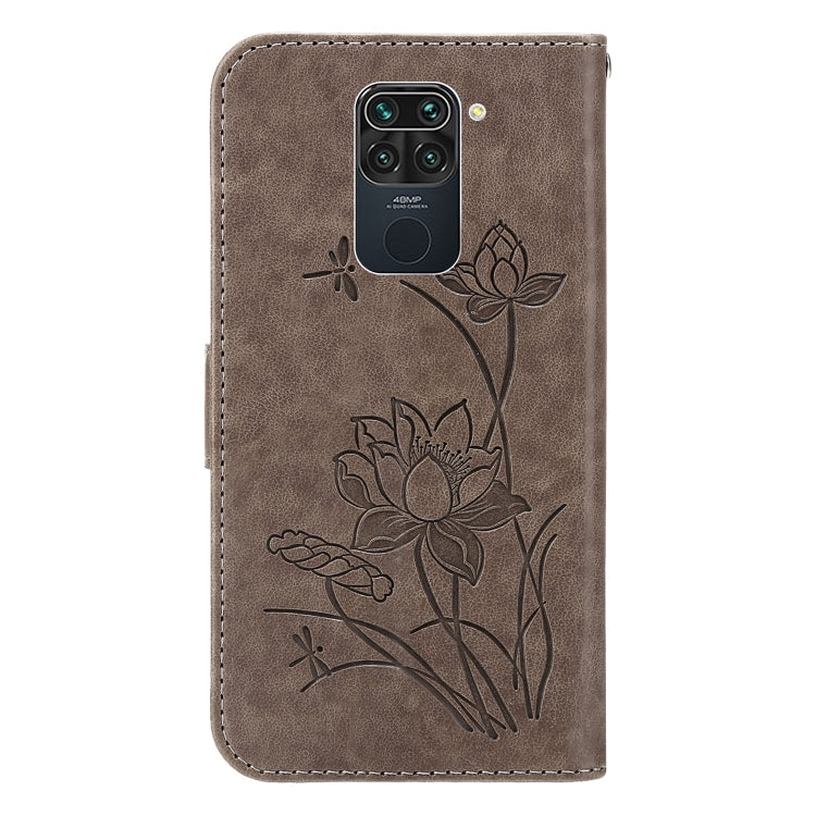 For Xiaomi Redmi Note 9 / 10X 4G Lotus Embossed Leather Phone Case