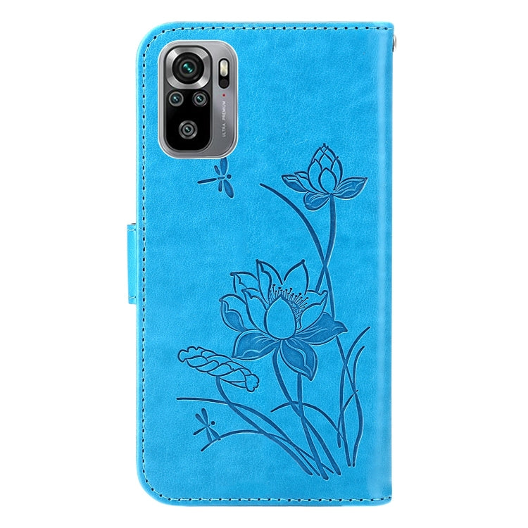 For Xiaomi Redmi Note 10 4G / Note 10S Lotus Embossed Leather Phone Case