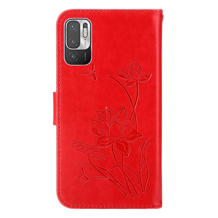 For Xiaomi Redmi Note 10 5G Lotus Embossed Leather Phone Case