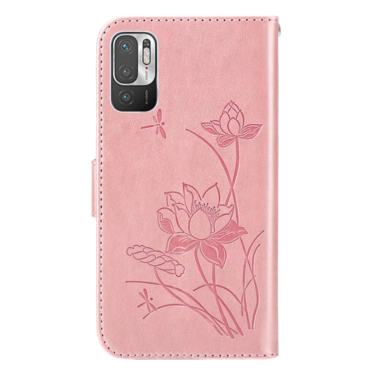 For Xiaomi Redmi Note 10 5G Lotus Embossed Leather Phone Case