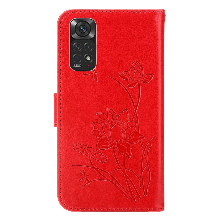 For Xiaomi Redmi Note 11 Global Lotus Embossed Leather Phone Case