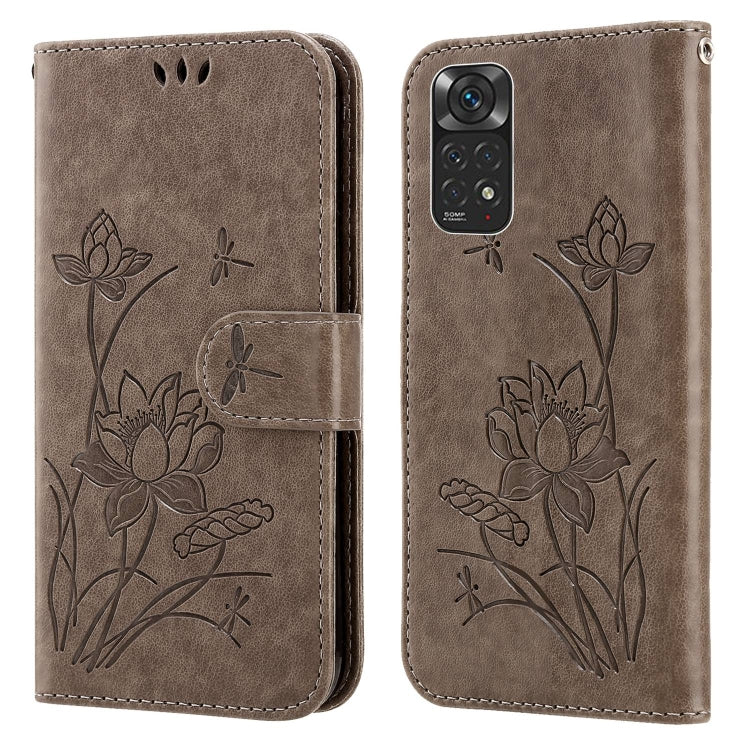For Xiaomi Redmi Note 11 Global Lotus Embossed Leather Phone Case