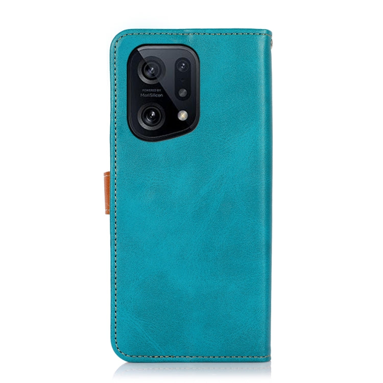 For OPPO Find X5 KHAZNEH Dual-color Cowhide Texture Flip Leather Phone Case