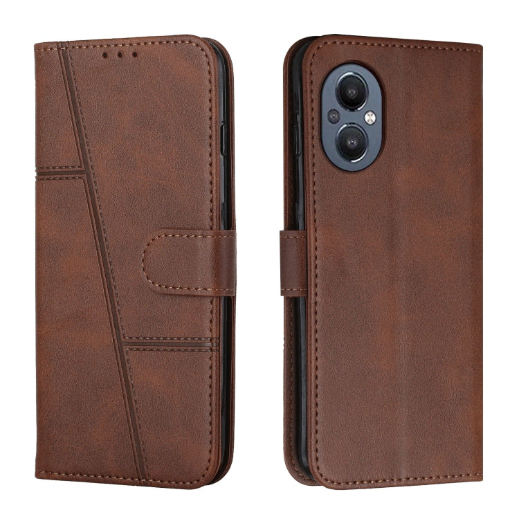 For OPPO A96 5G / Reno7 Z 5G / OnePlus Nord N20 5G Stitching Calf Texture Buckle Leather Phone Case