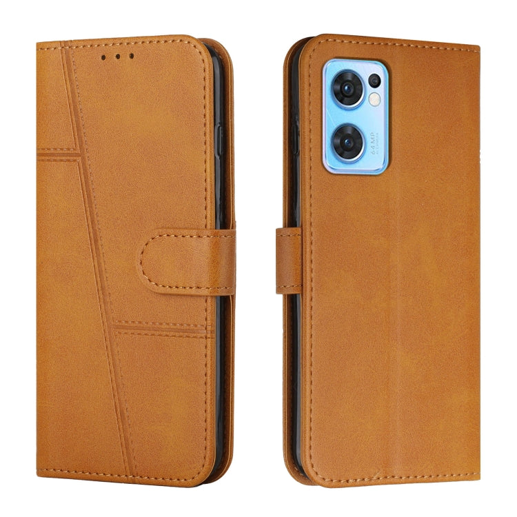 For OPPO Reno7 5G Global & Taiwan Version / Find X5 Lite Stitching Calf Texture Buckle Leather Phone Case