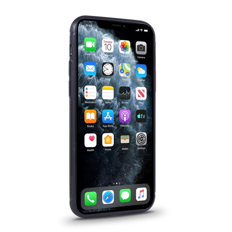 For iPhone 11 Pro Shockproof PC + PU Protective Case with Invisible Spring Holder & Card Slot