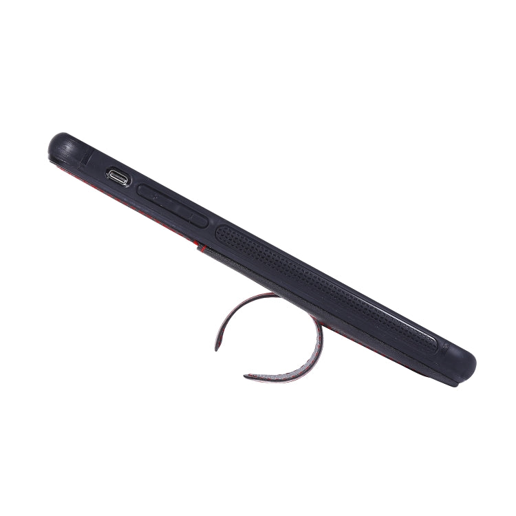 For iPhone 11 Pro Shockproof PC + PU Protective Case with Invisible Spring Holder & Card Slot