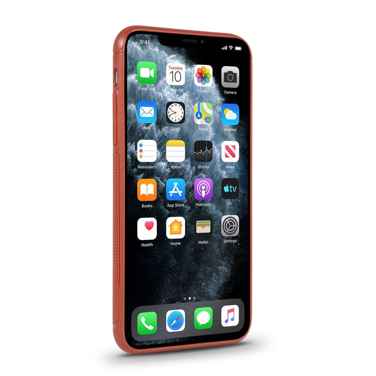 For iPhone 11 Pro Shockproof PC + PU Protective Case with Invisible Spring Holder & Card Slot