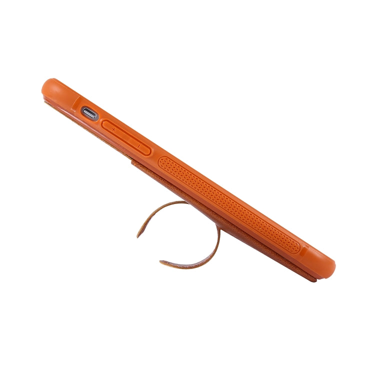 For iPhone 11 Shockproof PC + PU Protective Case with Invisible Spring Holder & Card Slot