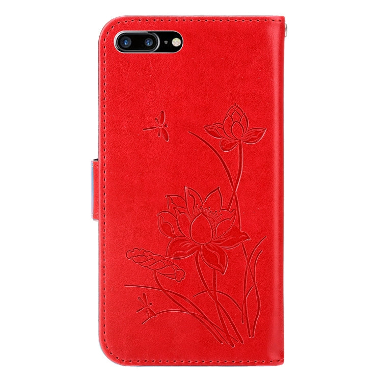 For iPhone SE 2022 / SE 2020 / 8 / 7 Lotus Embossed Leather Phone Case