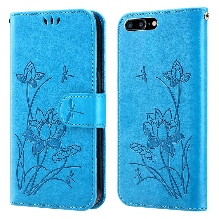 For iPhone SE 2022 / SE 2020 / 8 / 7 Lotus Embossed Leather Phone Case