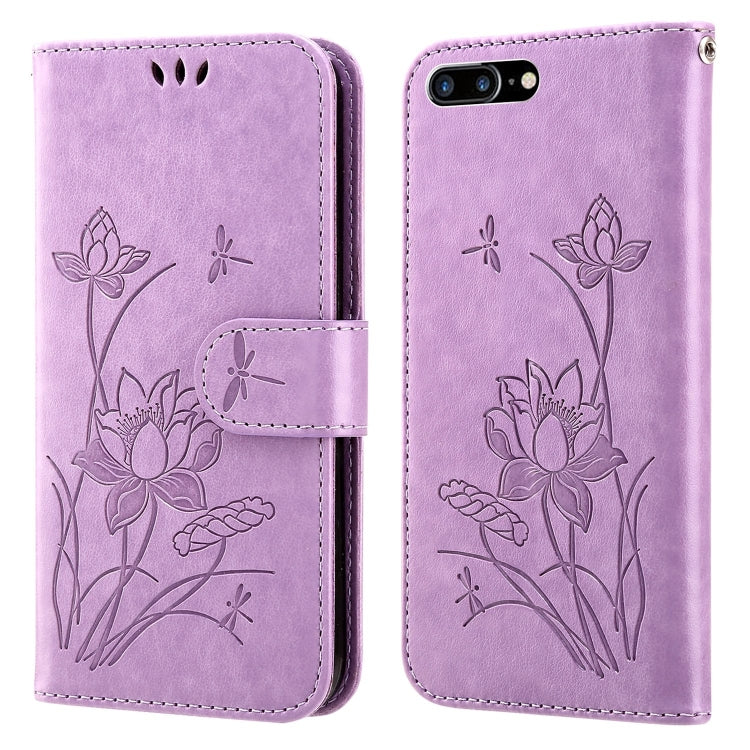 For iPhone SE 2022 / SE 2020 / 8 / 7 Lotus Embossed Leather Phone Case