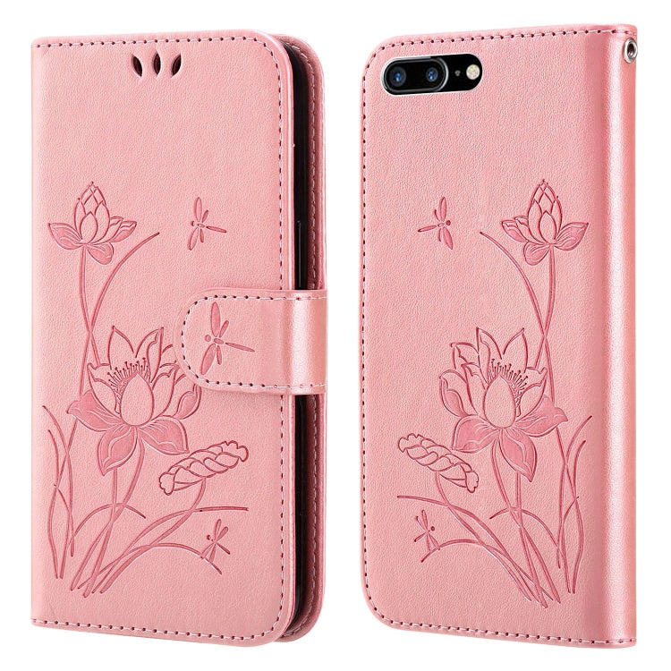 For iPhone SE 2022 / SE 2020 / 8 / 7 Lotus Embossed Leather Phone Case