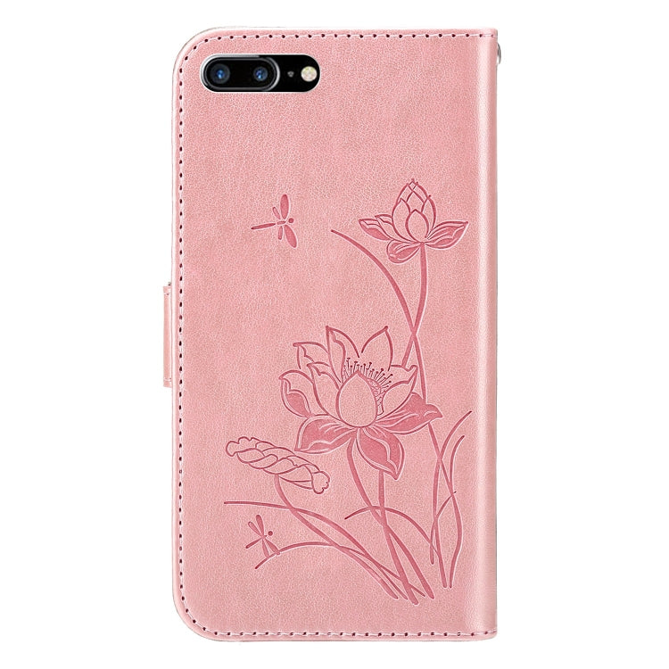 For iPhone SE 2022 / SE 2020 / 8 / 7 Lotus Embossed Leather Phone Case