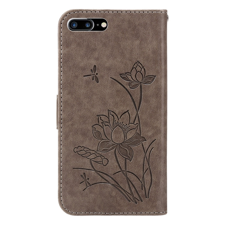 For iPhone SE 2022 / SE 2020 / 8 / 7 Lotus Embossed Leather Phone Case