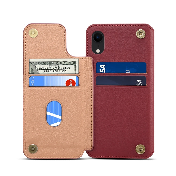 For iPhone XR Denior V4 Luxury Car Cowhide Horizontal Flip Leather Case with Holder & Card Slots & Wallet