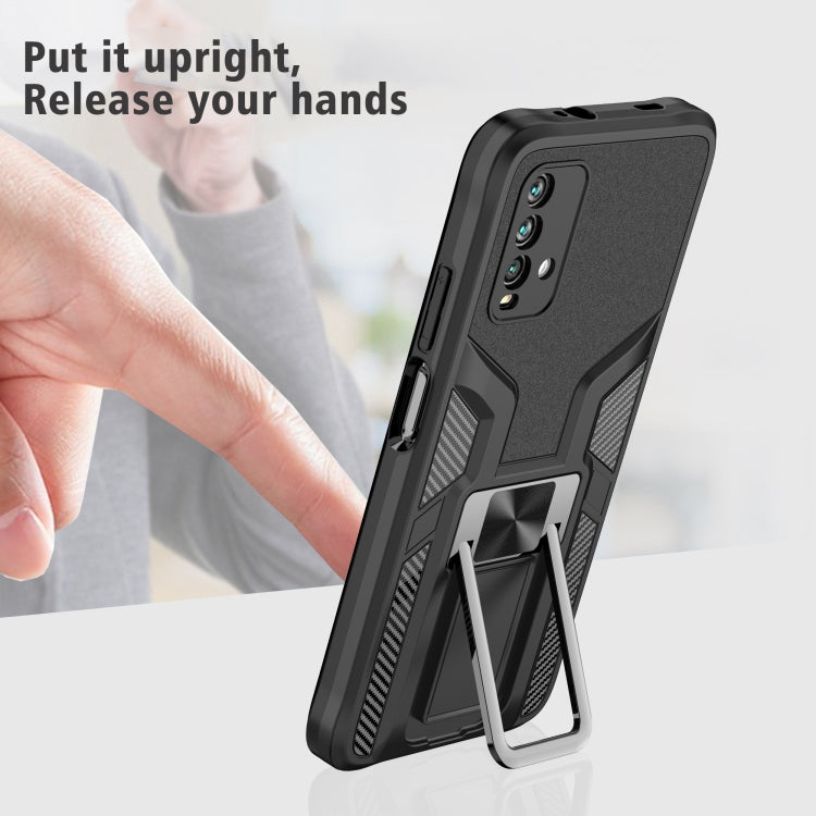 For Xiaomi Redmi Note 9 4G Armor 2 in 1 PC + TPU Magnetic Phone Case