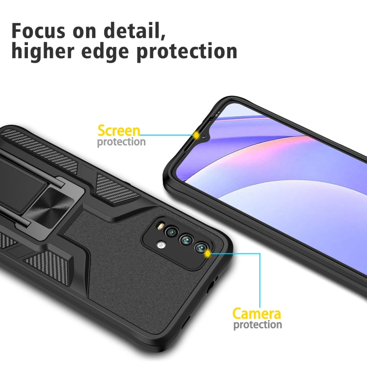 For Xiaomi Redmi Note 9 4G Armor 2 in 1 PC + TPU Magnetic Phone Case