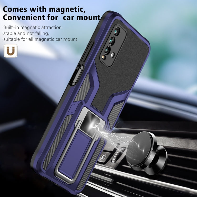 For Xiaomi Redmi Note 9 4G Armor 2 in 1 PC + TPU Magnetic Phone Case